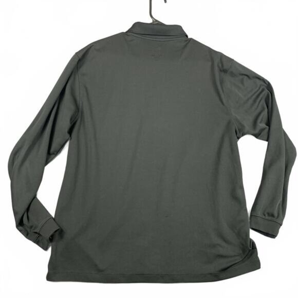 PGA Tour Mens Size L Airflu Long Sleeve Polo Shirt Black - Picture 2 of 11